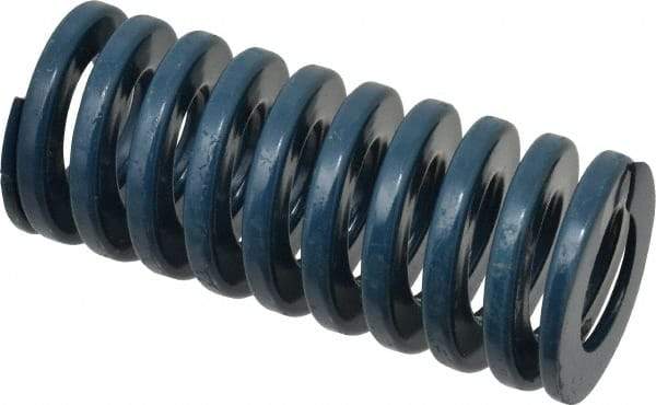 Dayton Lamina - 1-1/2" Hole Diam, 3/4" Rod Diam, 3-1/2" Free Length, Blue Die Spring - 50.1 Lb Max Deflection, 1.31" Max Deflection, Medium Duty, Chromium Vanadium Steel - Exact Tool & Supply