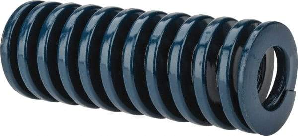 Dayton Lamina - 1-1/2" Hole Diam, 3/4" Rod Diam, 4" Free Length, Blue Die Spring - 43.4 Lb Max Deflection, 1.51" Max Deflection, Medium Duty, Chromium Vanadium Steel - Exact Tool & Supply