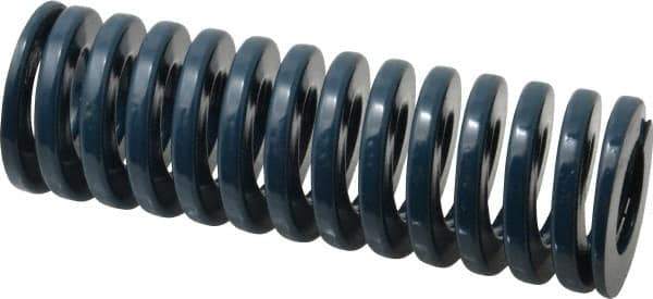 Dayton Lamina - 1-1/2" Hole Diam, 3/4" Rod Diam, 4-1/2" Free Length, Blue Die Spring - 37.9 Lb Max Deflection, 1.7" Max Deflection, Medium Duty, Chromium Vanadium Steel - Exact Tool & Supply