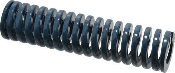 Dayton Lamina - 1-1/2" Hole Diam, 3/4" Rod Diam, 6" Free Length, Blue Die Spring - 27.9 Lb Max Deflection, 2.24" Max Deflection, Medium Duty, Chromium Vanadium Steel - Exact Tool & Supply