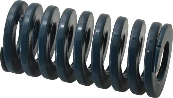 Dayton Lamina - 2" Hole Diam, 1" Rod Diam, 4" Free Length, Blue Die Spring - 69.6 Lb Max Deflection, 1.51" Max Deflection, Medium Duty, Chromium Vanadium Steel - Exact Tool & Supply