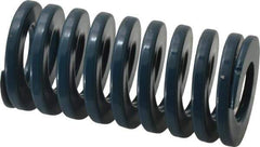 Dayton Lamina - 2" Hole Diam, 1" Rod Diam, 4" Free Length, Blue Die Spring - 69.6 Lb Max Deflection, 1.51" Max Deflection, Medium Duty, Chromium Vanadium Steel - Exact Tool & Supply