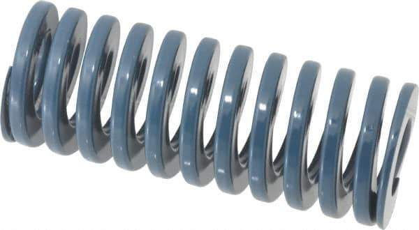 Dayton Lamina - 2" Hole Diam, 1" Rod Diam, 5" Free Length, Blue Die Spring - 54 Lb Max Deflection, 1.88" Max Deflection, Medium Duty, Chromium Vanadium Steel - Exact Tool & Supply