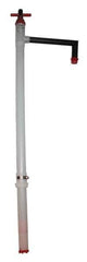 American Machine & Tool - 1" Outlet, Polyethylene Hand Operated Piston Pump - 25 oz per Stroke, For Alkalis, Chemicals, Acids & Solvents - Exact Tool & Supply