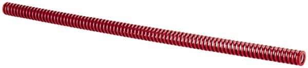 Dayton Lamina - 1/2" Hole Diam, 9/32" Rod Diam, 12" Free Length, Red Die Spring - 1.77 Lb Max Deflection, 3.6" Max Deflection, Heavy Duty, Chromium Vanadium Steel - Exact Tool & Supply