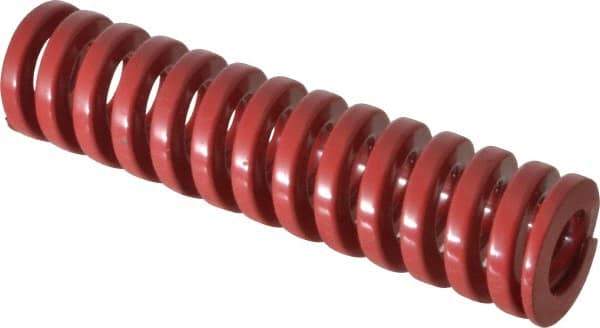 Dayton Lamina - 3/4" Hole Diam, 3/8" Rod Diam, 3" Free Length, Red Die Spring - 36.2 Lb Max Deflection, 0.9" Max Deflection, Heavy Duty, Chromium Vanadium Steel - Exact Tool & Supply