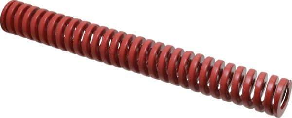 Dayton Lamina - 1" Hole Diam, 1/2" Rod Diam, 8" Free Length, Red Die Spring - 20.5 Lb Max Deflection, 2.4" Max Deflection, Heavy Duty, Chromium Vanadium Steel - Exact Tool & Supply
