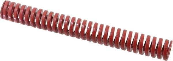 Dayton Lamina - 1-1/4" Hole Diam, 5/8" Rod Diam, 10" Free Length, Red Die Spring - 26.4 Lb Max Deflection, 3" Max Deflection, Heavy Duty, Chromium Vanadium Steel - Exact Tool & Supply