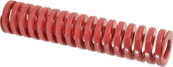 Dayton Lamina - 1-1/2" Hole Diam, 3/4" Rod Diam, 7" Free Length, Red Die Spring - 50.3 Lb Max Deflection, 2.1" Max Deflection, Heavy Duty, Chromium Vanadium Steel - Exact Tool & Supply