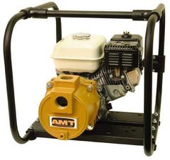 American Machine & Tool - 5.5 HP, 3,600 RPM, 1-1/2 Port Size, Honda, Self Priming Engine Pump - Cast Iron, 3 Quart Tank Size, Buna-N Shaft Seal, Stainless Steel Shaft Sleeve - Exact Tool & Supply