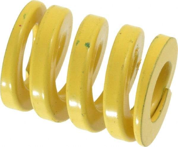 Dayton Lamina - 1" Hole Diam, 1/2" Rod Diam, 1-1/4" Free Length, Yellow Die Spring - 202 Lb Max Deflection, 0.31" Max Deflection, Extra Heavy Duty, Chromium Vanadium Steel - Exact Tool & Supply