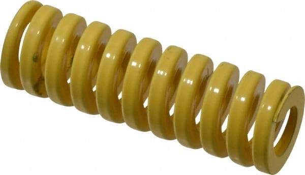 Dayton Lamina - 1" Hole Diam, 1/2" Rod Diam, 3" Free Length, Yellow Die Spring - 71.4 Lb Max Deflection, 0.75" Max Deflection, Extra Heavy Duty, Chromium Vanadium Steel - Exact Tool & Supply