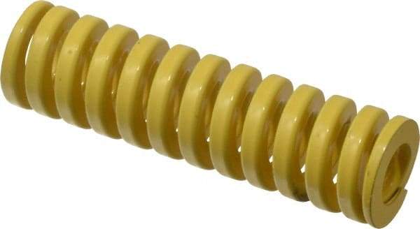 Dayton Lamina - 1" Hole Diam, 1/2" Rod Diam, 3-1/2" Free Length, Yellow Die Spring - 60.2 Lb Max Deflection, 0.88" Max Deflection, Extra Heavy Duty, Chromium Vanadium Steel - Exact Tool & Supply