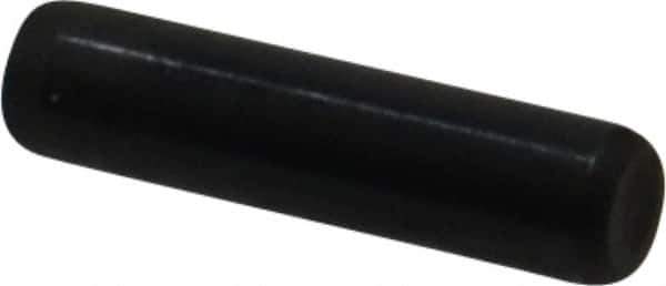 Holo-Krome - 3/16" Diam x 3/4" Pin Length Grade 8 Alloy Steel Standard Dowel Pin - Black Luster Finish, C 47-58 & C 60 (Surface) Hardness, 1 Beveled & 1 Rounded End - Exact Tool & Supply