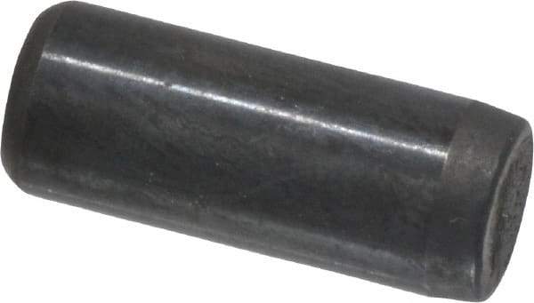 Holo-Krome - 1/4" Diam x 5/8" Pin Length Grade 8 Alloy Steel Standard Dowel Pin - Black Luster Finish, C 47-58 & C 60 (Surface) Hardness, 1 Beveled & 1 Rounded End - Exact Tool & Supply