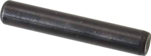 Holo-Krome - 1/4" Diam x 1-1/2" Pin Length Grade 8 Alloy Steel Standard Dowel Pin - Black Luster Finish, C 47-58 & C 60 (Surface) Hardness, 1 Beveled & 1 Rounded End - Exact Tool & Supply