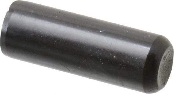 Holo-Krome - 5/16" Diam x 7/8" Pin Length Grade 8 Alloy Steel Standard Dowel Pin - Black Luster Finish, C 47-58 & C 60 (Surface) Hardness, 1 Beveled & 1 Rounded End - Exact Tool & Supply