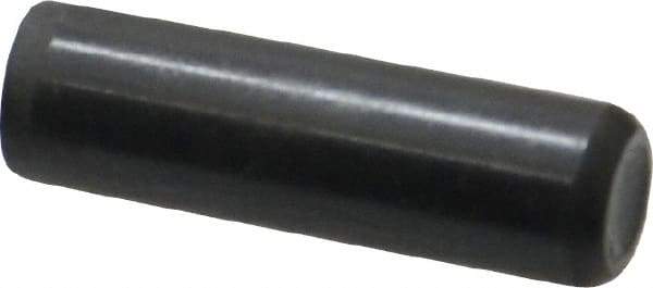 Holo-Krome - 3/8" Diam x 1-1/4" Pin Length Grade 8 Alloy Steel Standard Dowel Pin - Black Luster Finish, C 47-58 & C 60 (Surface) Hardness, 1 Beveled & 1 Rounded End - Exact Tool & Supply