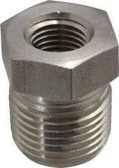 Made in USA - 2 x 3/4" Grade 316 Stainless Steel Pipe Hex Bushing - MNPT x FNPT End Connections, 2,400 psi - Exact Tool & Supply
