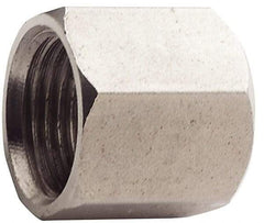 Made in USA - 2" Tube OD, 37° Stainless Steel Flared Tube Nut - 2-1/2-12 UNF, Flare Ends - Exact Tool & Supply