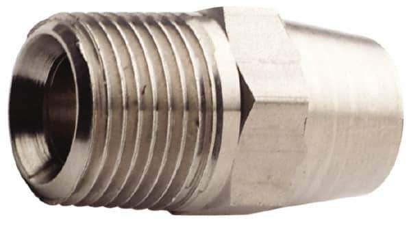 Made in USA - 1/2" Grade 304 Stainless Steel Pipe Hex Nipple - MNPT x Butt Weld End Connections - Exact Tool & Supply