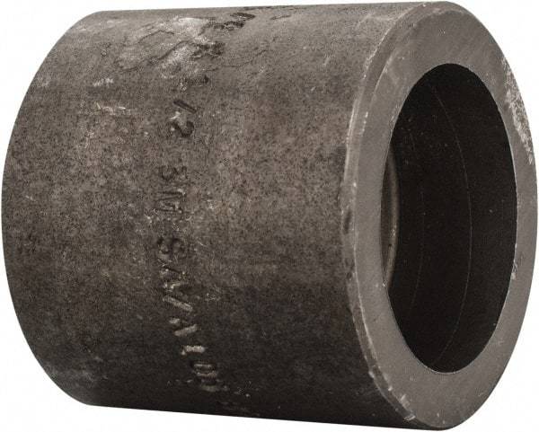 Made in USA - Size 3/4 x 1/2", Class 3,000, Forged Carbon Steel Black Pipe Reducing Coupling - 3,000 psi, Socket Weld End Connection - Exact Tool & Supply