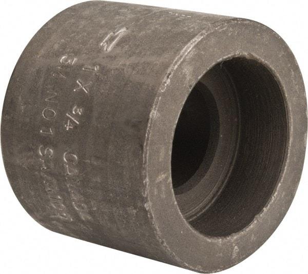 Made in USA - Size 1 x 3/4", Class 3,000, Forged Carbon Steel Black Pipe Reducing Coupling - 3,000 psi, Socket Weld End Connection - Exact Tool & Supply