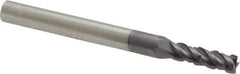 ProMax - 5/32" Diam, 1/2" LOC, 4 Flute Solid Carbide Roughing & Finishing Corner Radius End Mill - AlTiN Finish, 2" OAL, 3/16" Shank Diam, Straight Shank, 40° Helix, Centercutting, Stub Length - Exact Tool & Supply