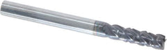 ProMax - 3/16" Diam, 5/8" LOC, 4 Flute Solid Carbide Roughing & Finishing Corner Radius End Mill - AlTiN Finish, 2" OAL, 3/16" Shank Diam, Straight Shank, 40° Helix, Centercutting, Regular Length - Exact Tool & Supply