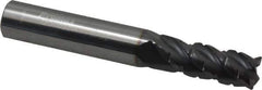 ProMax - 11/32" Diam, 7/8" LOC, 4 Flute Solid Carbide Roughing & Finishing Corner Radius End Mill - AlTiN Finish, 2-1/2" OAL, 3/8" Shank Diam, Straight Shank, 40° Helix, Centercutting, Regular Length - Exact Tool & Supply