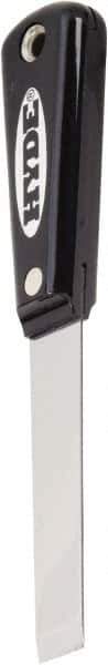 Hyde Tools - 3/4" Wide Chisel Edge Blade Carbon Steel Putty Knife - Stiff, Nylon Handle - Exact Tool & Supply