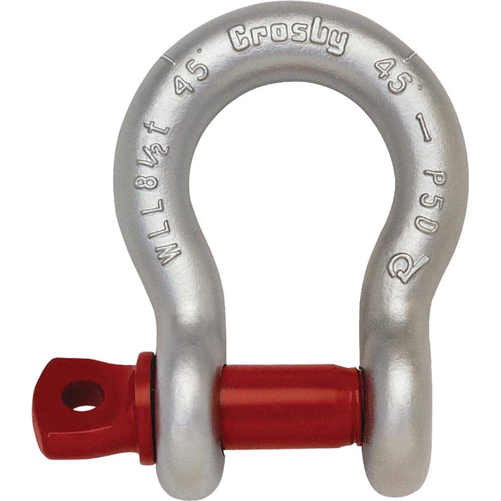 Crosby - Shackles; Nominal Chain Size: 3/8 ; Load Limit (Ton): 1.00 ; Pin Type: Screw ; Material: Carbon Steel - Exact Tool & Supply