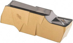 Iscar - 400040GIFI E Grade IC808, 4mm Cutting Width Carbide Grooving Insert - 2mm Max Depth of Cut, Neutral, 0.4mm Corner Radius, TiAlN Finish - Exact Tool & Supply
