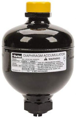 Parker - 30 Lb. Capacity, 3,045 psi Max Working Pressure, 5.94" High, Hydrin Diaphragm Accumulator - 4.2" Diam, 8 SAE Port Thread - Exact Tool & Supply