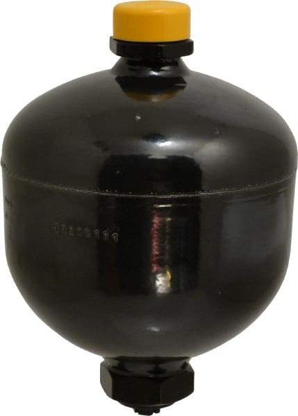 Parker - 60 Lb. Capacity, 3,045 psi Max Working Pressure, 7.09" High, Hydrin Diaphragm Accumulator - 5.36" Diam, 8 SAE Port Thread - Exact Tool & Supply