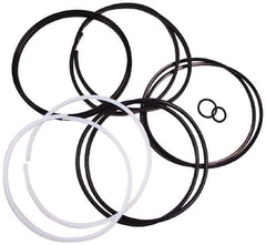 Parker - Buna Nitrile Accumulator Seal Kit - Includes V O-Ring Piston Seal, V O-Ring Backups, PTFE Glide Rings, O-Ring, O-Ring Backup, Gas Valve O-Ring, Use with 4 Inch Bore Piston Accumulator - Exact Tool & Supply