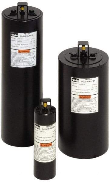Parker - Piston Accumulators Fluid Capacity: 2-1/2 Gallon Fluid Capacity in Cubic Inches: 578 - Exact Tool & Supply
