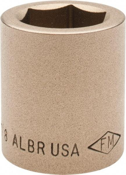 Ampco - 7/8", 1/2" Drive, Standard Hand Socket - 6 Points, 1-1/2" OAL, Aluminum Bronze - Exact Tool & Supply