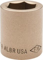 Ampco - 7/8", 1/2" Drive, Standard Hand Socket - 6 Points, 1-1/2" OAL, Aluminum Bronze - Exact Tool & Supply