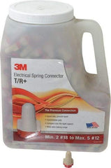 3M - 2, 18 to 5, 12 AWG, 600 Volt, Flame Retardant, Wing Twist on Wire Connector - Red & Tan, 221°F - Exact Tool & Supply