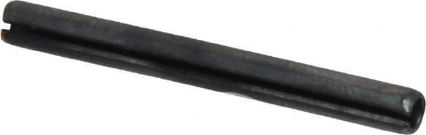 Made in USA - 5/32" Diam x 1-1/2" Long Slotted Spring Pin - Grade 1070-1090 Alloy Steel, Black Oxide Finish - Exact Tool & Supply