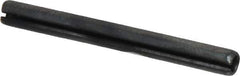 Made in USA - 5/32" Diam x 1-1/2" Long Slotted Spring Pin - Grade 1070-1090 Alloy Steel, Black Oxide Finish - Exact Tool & Supply