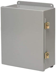 Cooper B-Line - Steel Standard Enclosure Hinge Flat Cover - NEMA 12, 13, 12" Wide x 14" High x 8" Deep, Dirt-tight & Dust-tight - Exact Tool & Supply