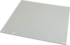 Cooper B-Line - 8-7/8" OAW x 8-7/8" OAH Powder Coat Finish Electrical Enclosure Nonperforated Panel - 10" x 10" Box, 14 Gauge Steel, Use with 10106-12CHC/10108-12CHC - Exact Tool & Supply