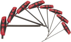 Wiha - 8 Piece T-Handle Hex Key Set - Hex Range 2 to 10mm - Exact Tool & Supply