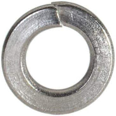 Value Collection - #5, 0.031" Thick Split Lock Washer - 18-8 Stainless Steel, Uncoated, 0.127" Min ID, 0.133" Max ID, 0.236" Max OD - Exact Tool & Supply