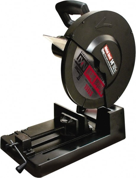 M.K. MORSE - 14" Diam Blade 1" Arbor Hole Miter Chop & Cutoff Saw - Exact Tool & Supply