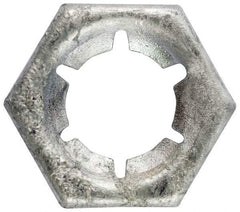 Made in USA - 1-8 Screw Size, Hex Speed Nut - Spring Steel, Hot Dipped Galvanized Finish, For Threaded Fasteners - Exact Tool & Supply