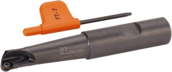 Kennametal - 1/2" Cutting Diam, 5/8" Shank Diam, 1/2" Max Depth of Cut, Straight Shank Indexable Copy End Mill - 1 Insert, RD.X 07.. Insert, KDM Toolholder, Through Coolant - Exact Tool & Supply