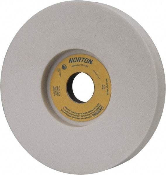 Norton - 7" Diam x 1-1/4" Hole x 1" Thick, J Hardness, 60 Grit Surface Grinding Wheel - Aluminum Oxide, Type 5, Medium Grade, 3,600 Max RPM, Vitrified Bond, One-Side Recess - Exact Tool & Supply